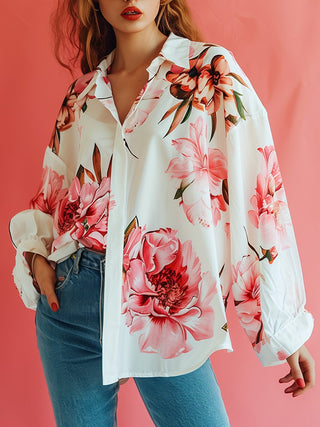 Printed Loose Long-sleeved Shirt