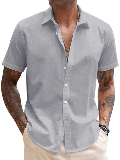 Casual Linen Blend Button Down Shirt (US Only)