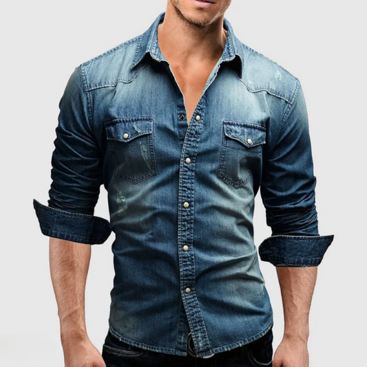 David | Retro Denim Blouse