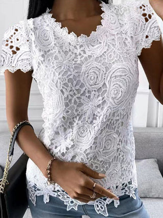 Crew Neck Lace T-Shirt