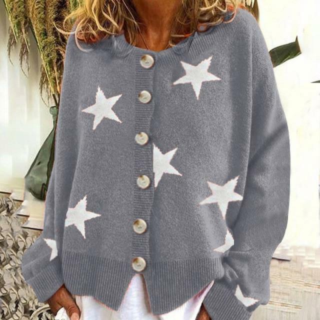 Fashion Star Print Cardigan