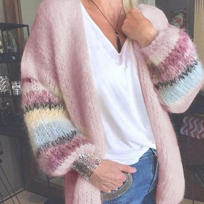 Elegant Striped Knitted Cardigan