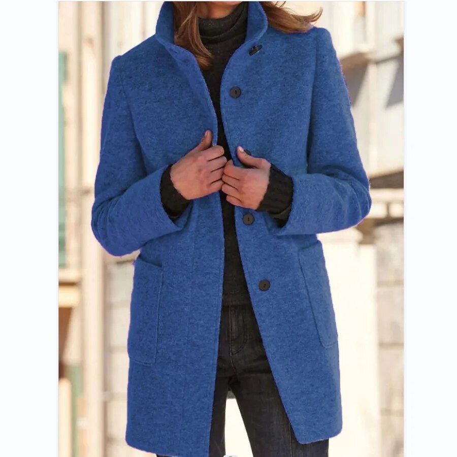 DORIA WOOL COAT WITH BUTTON CLOSURE FOR WOMEN