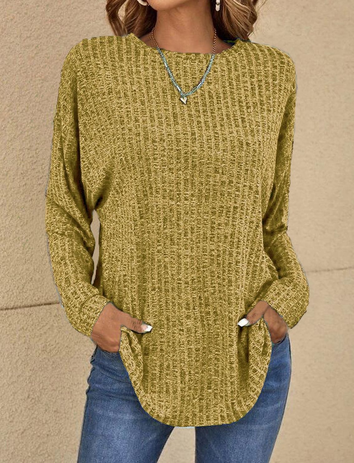 Long-Sleeved Wool Pullover